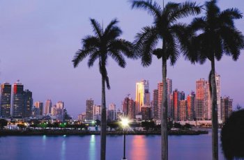 Panama City at sunset
