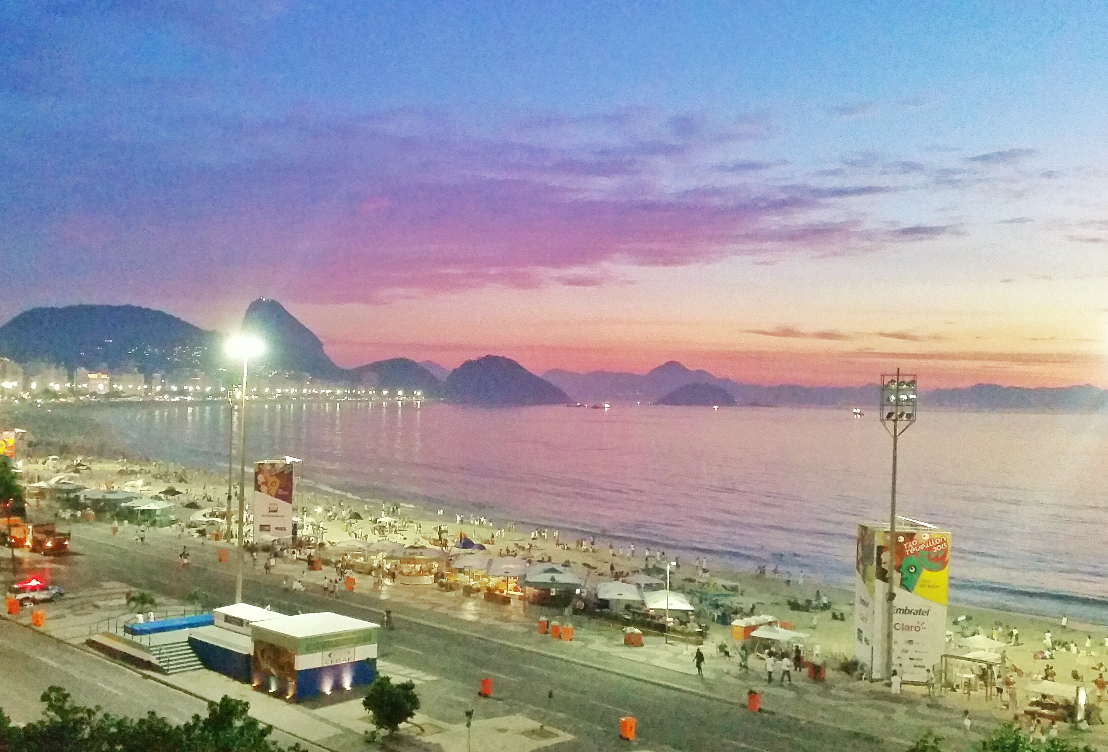 Sunrise at Copacabana beach