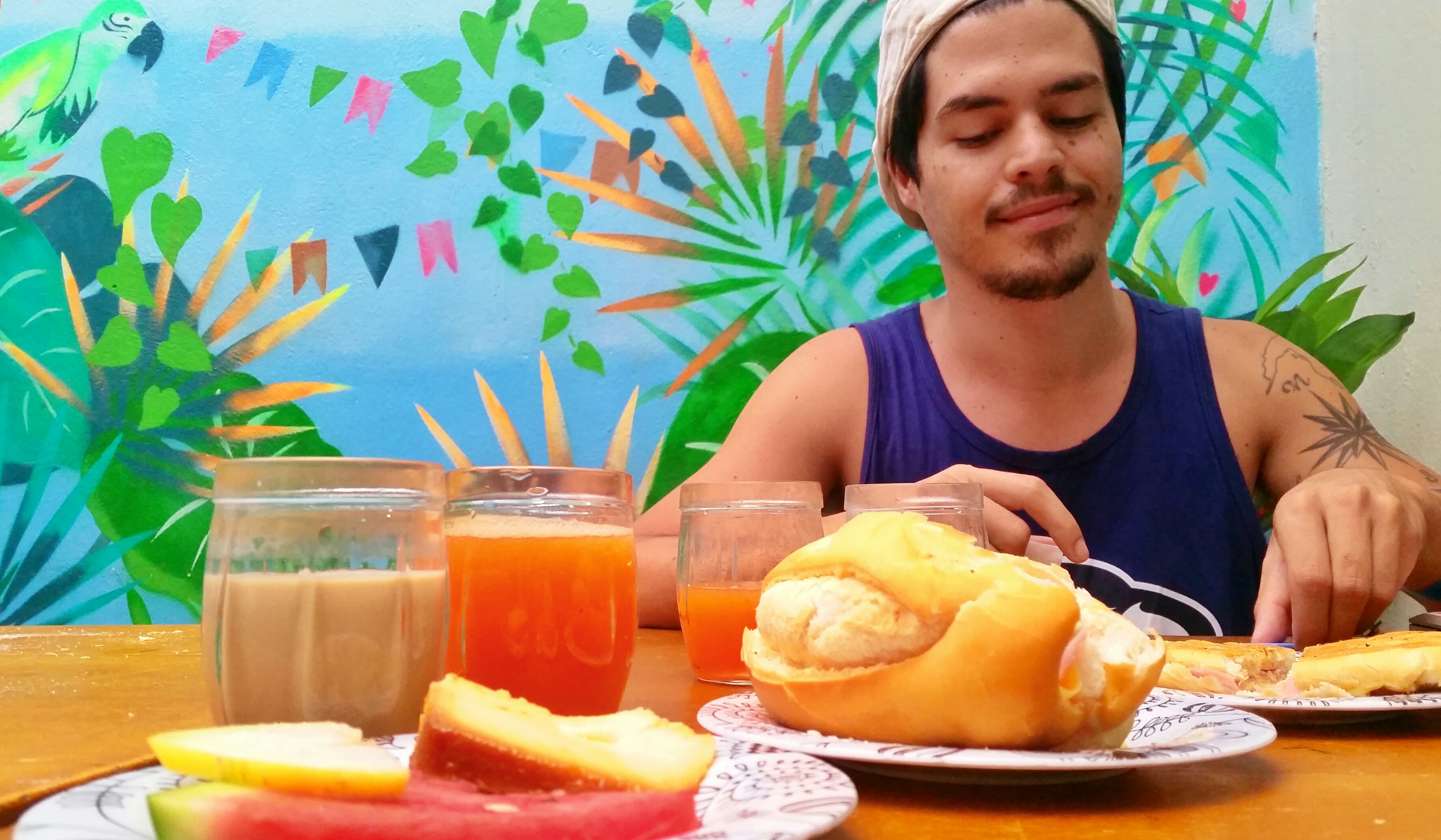 Continental breakfast at El Misti Hostel, Rio 