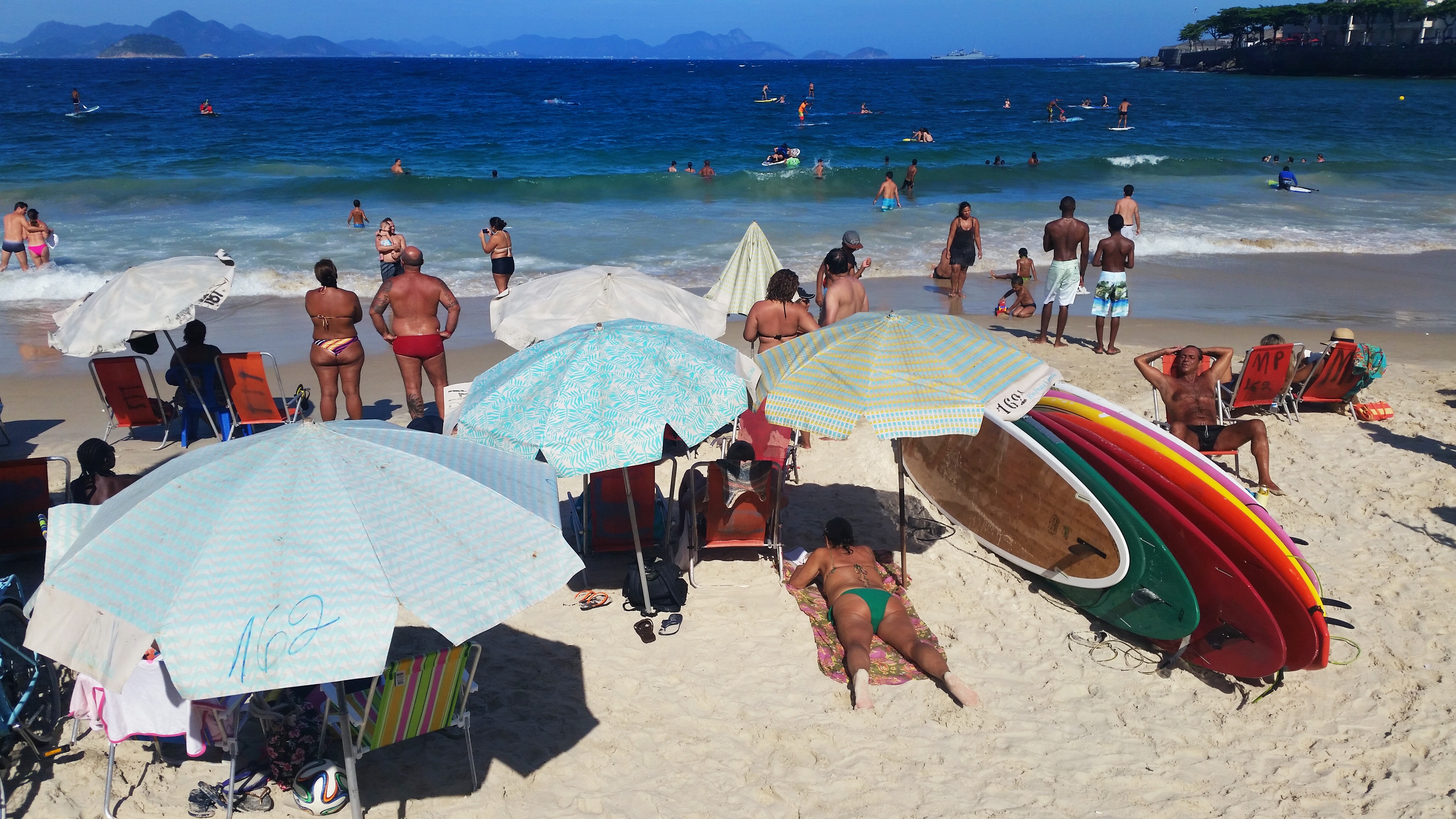 Stand up paddle board at Copacabana Beach, Rio de Janeiro