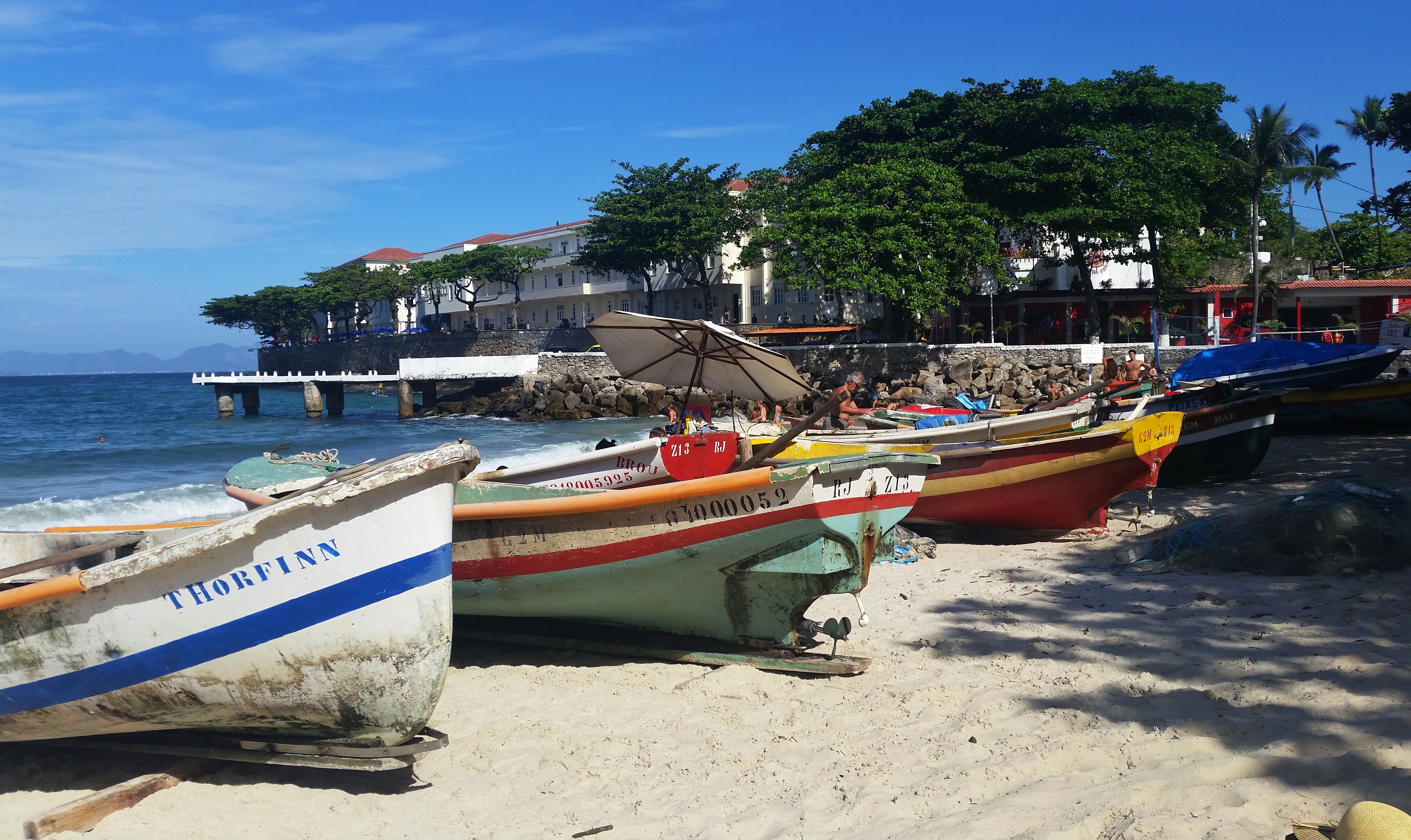 Copacabana is paradise: Colourful fishing boats
