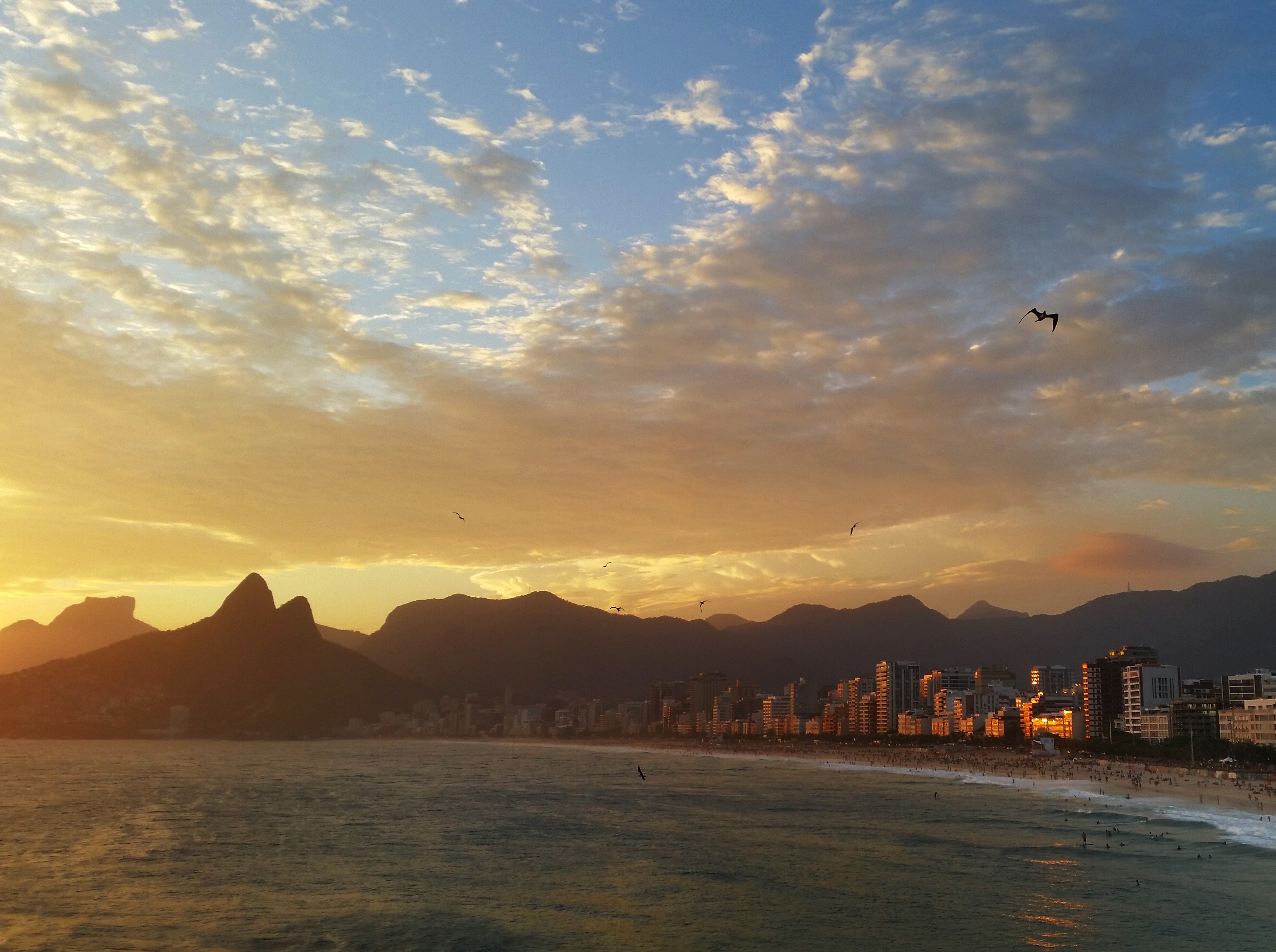 Sunset at Ipanema Beach from Arpoador, Rio de Janeiro, Brazil