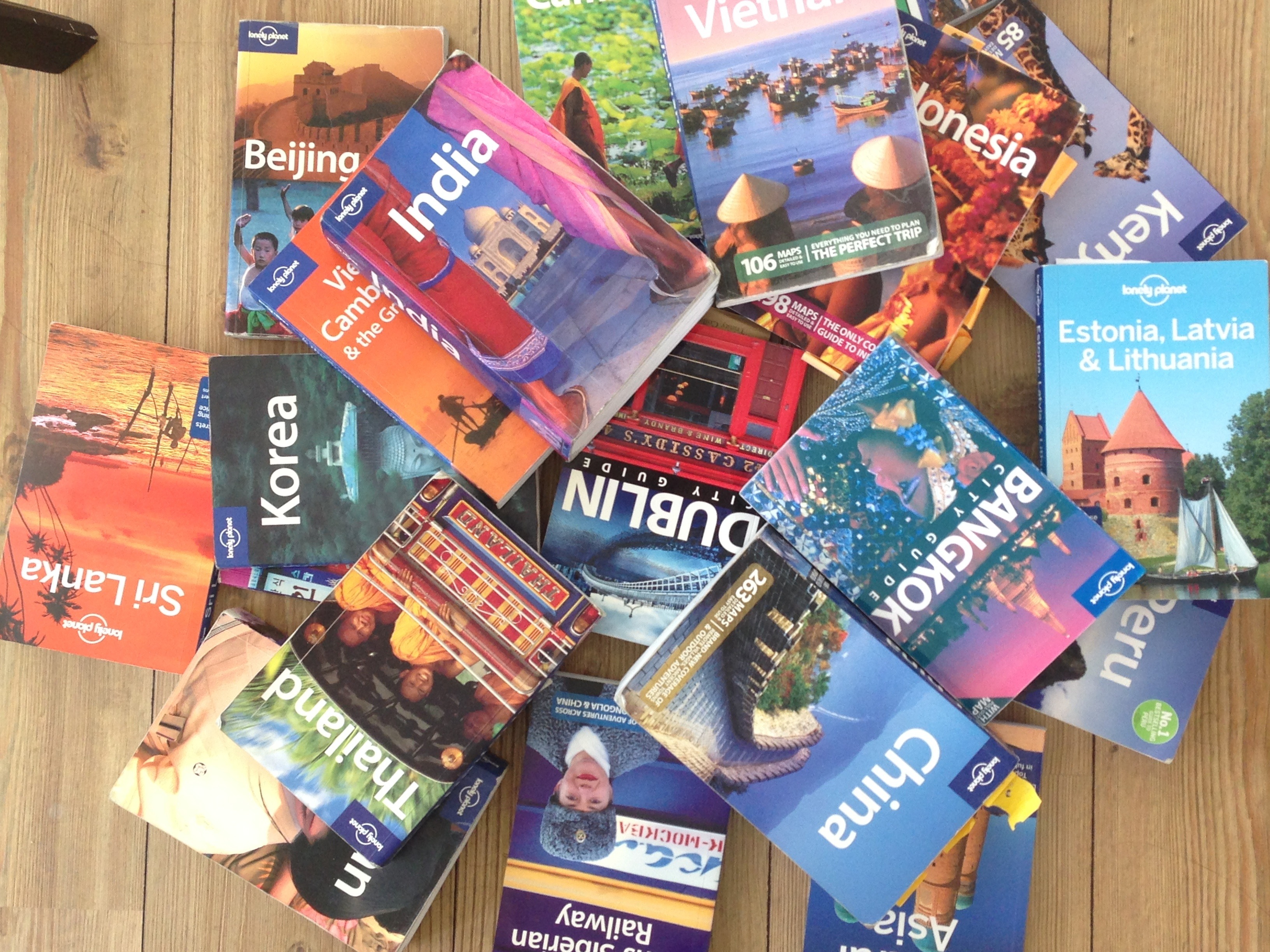 Interview with Manouk of Bunch of Backpackers - Manouk's collection of Loney Planet Guide Books