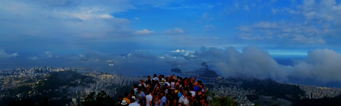 People gather to see Christ the Redeemer and the amazing view of Rio de Janeiro from Corcovado Mountain