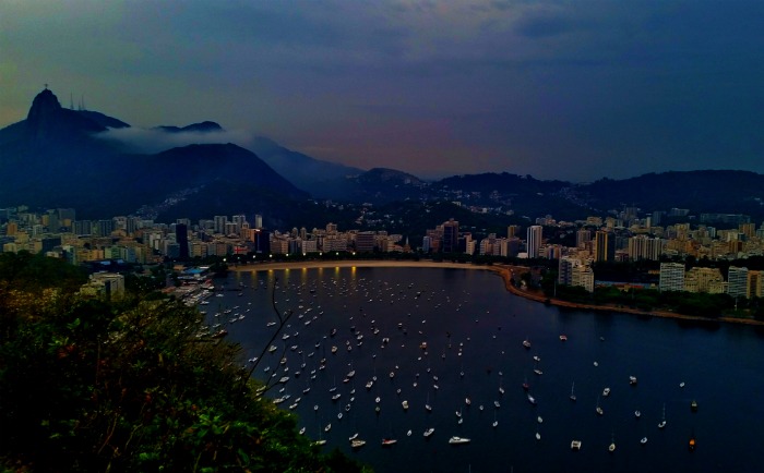 Amazing view of Rio de Janeiro - Guanabara Bay from the top of Sugarloaf Mountain