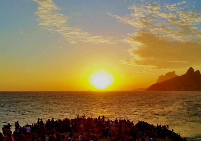 Amazing view in Rio de Janeiro - Sunset over Ipanema from Arpoador