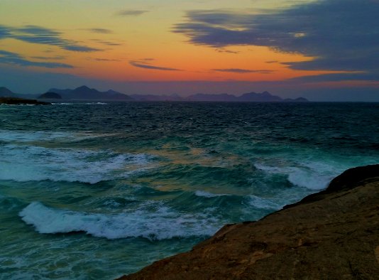 Sunset over Copacabana, Brazil