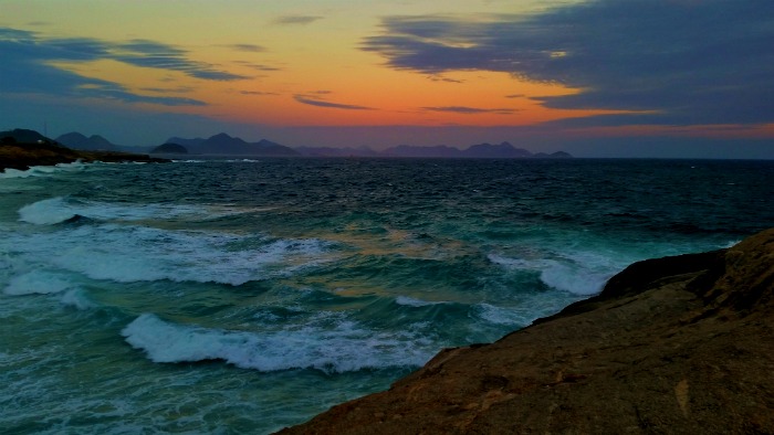 Sunset over Copacabana, Brazil