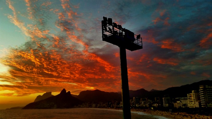 An amazing view in Rio de Janeiro - sunset over Ipanema from Arpoador