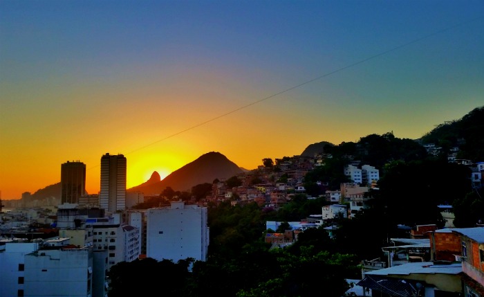 An amazing view of Rio de Janeiro favela, Babilônia Hill from Bar do Alto