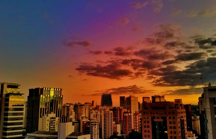 Sunset in São Paulo, Brazil