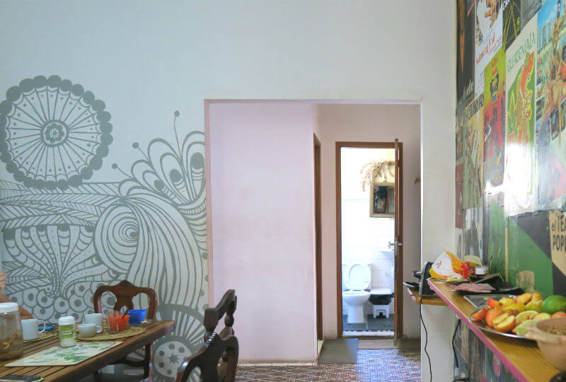 The breakfast room at Membembe Hostel | Rio de Janeiro Hostel Review: Mambembe Hostel