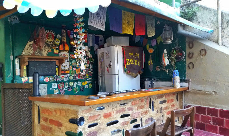 The bar at Membembe Hostel | Rio de Janeiro Hostel Review: Mambembe Hostel