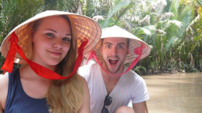 Ross and Jule at the Mekong Delta - The Sunset Hunters: Best Advice For Long Term Travel Newbies