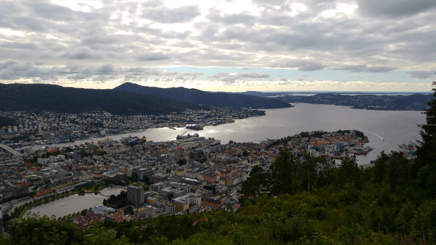 The view of Bergen Norway, from Mount Fløien | Norway Travel: Young Adventurer Shares His Insider Tips And Advice