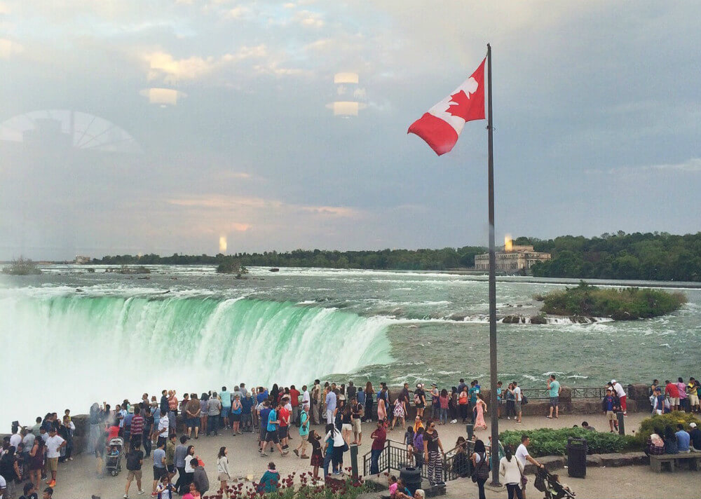 Niagara Falls Canada with Canadian Flag | Everything You Need To Know About Niagara Falls Canada