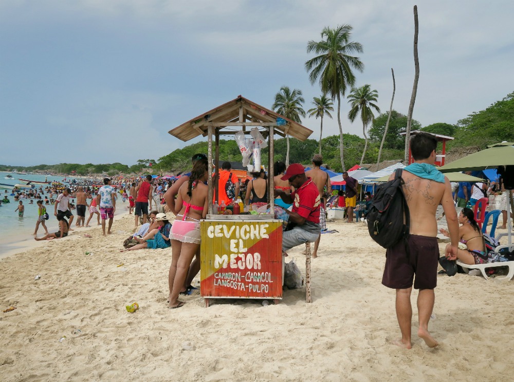 Ceviche stand | What To Expect On A Day Trip To Playa Blanca Colombia