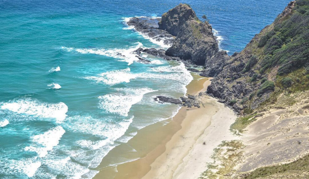 Where the Tasmanian Sea and Pacific Ocean meet in New Zealand