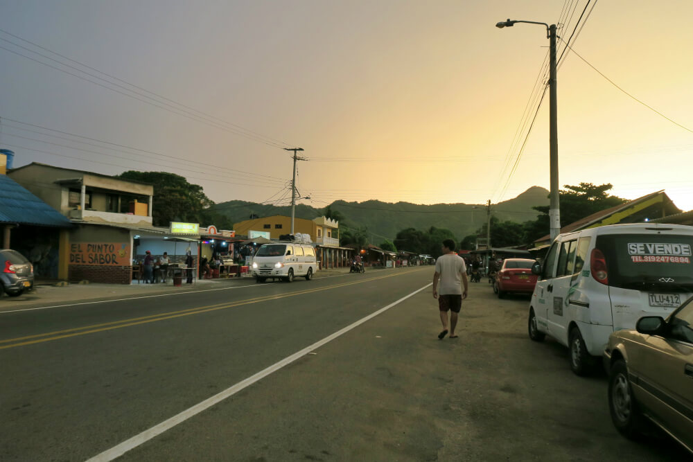 Main street in Palomino Colombia