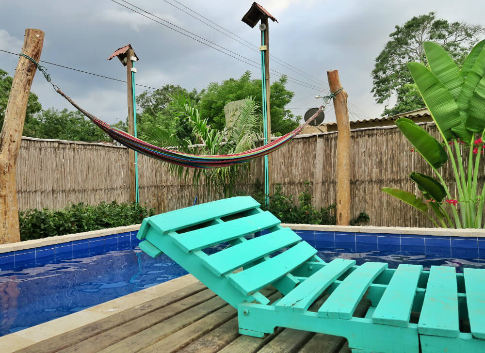 The element of water represented in the pool area at TRIBE Guesthouse Palomino, Colombia | A Private Oasis: Sleep In The Clouds At TRIBE Guesthouse Palomino, Colombia