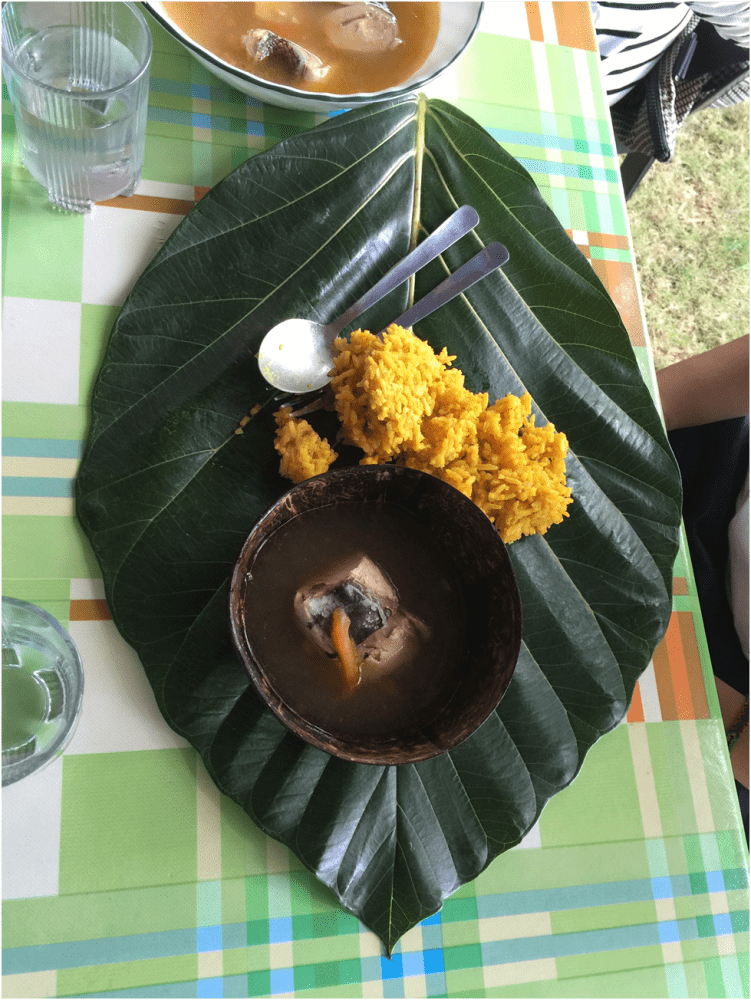 Dining in Batanes like the locals. Kabaya (breadfruit) leaf as a plate. Coconut shell as a bowl - Philippines Travel Tips: Essential Things To Know Before Going