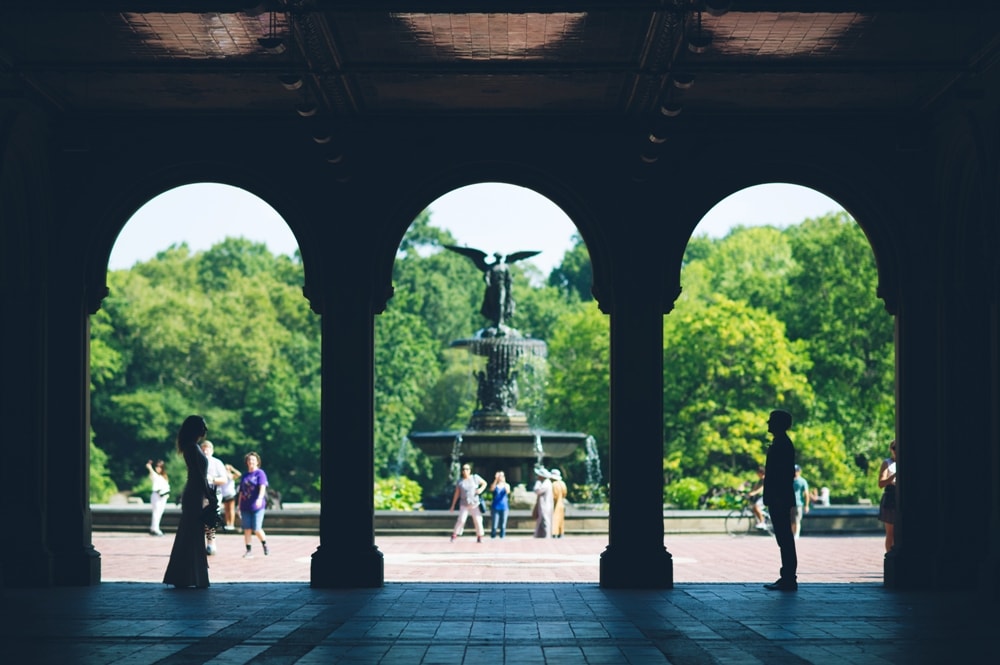 Wedding day, our first hour as husband and wife, photo shoot at Bethesda terrace in Central Park -New York travel tips