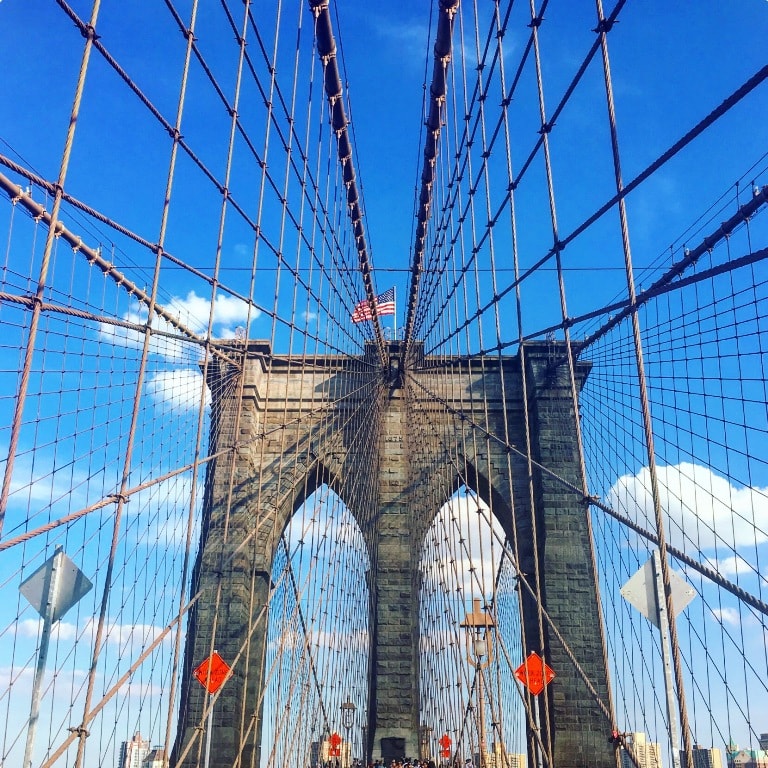 Typical snapshot of Brooklyn Bridge was a must- New York travel tips