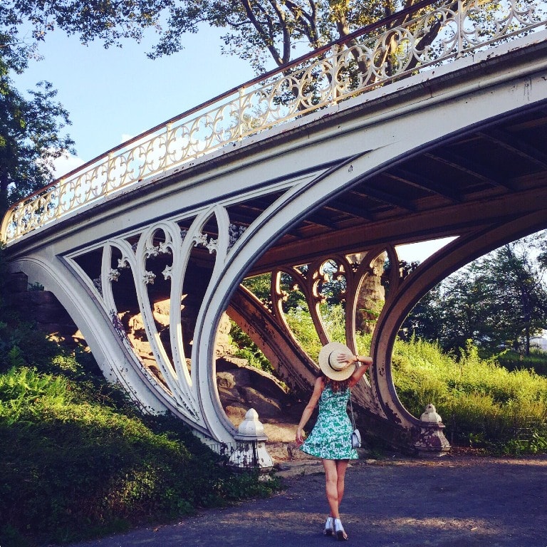 Getting lost in Central park during sunset and dancing under the Reservoir Bridge at West 94th Street - New York travel tips