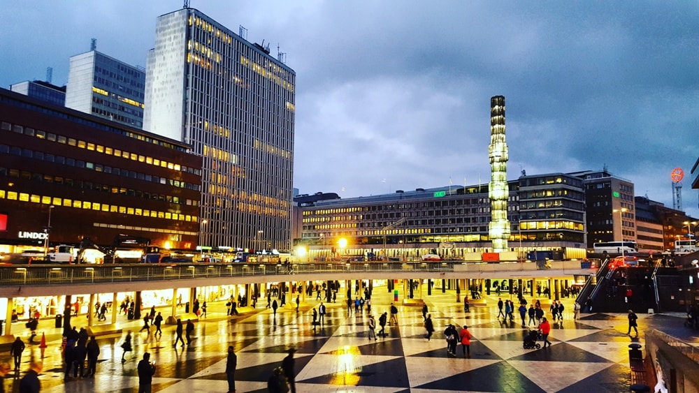 God Natt Sergels torg in November - Stockholm Travel Guide