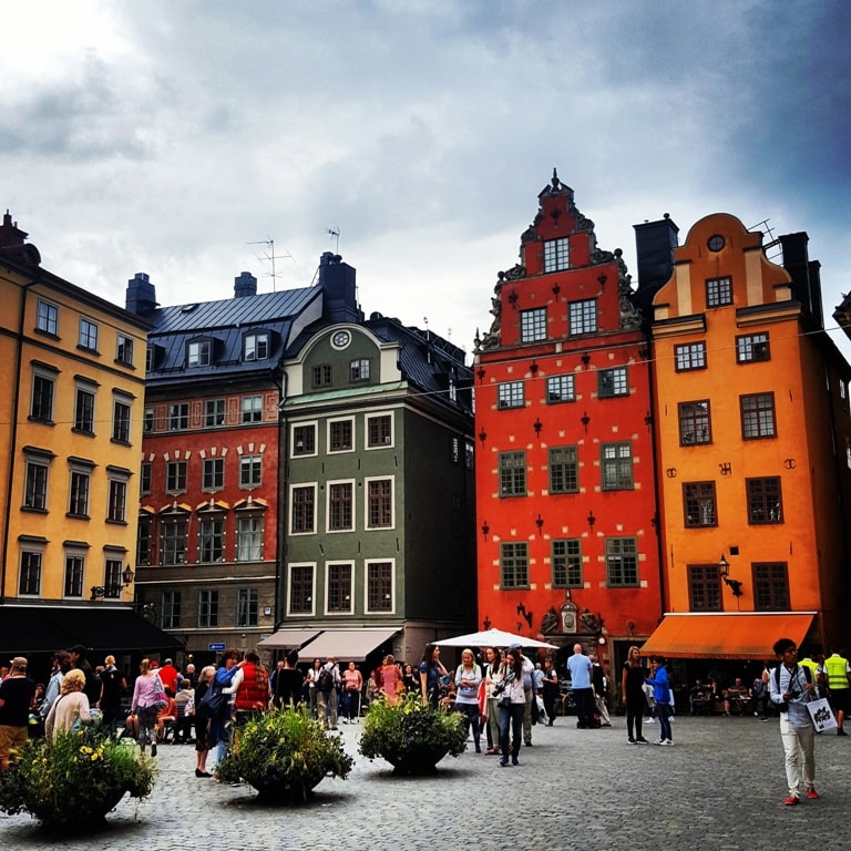 Röd och gul Stortorget (Swedish for The Big Square) is a small square in Stockholm’s Gamla Stan (old town) - Stockholm Travel Guide