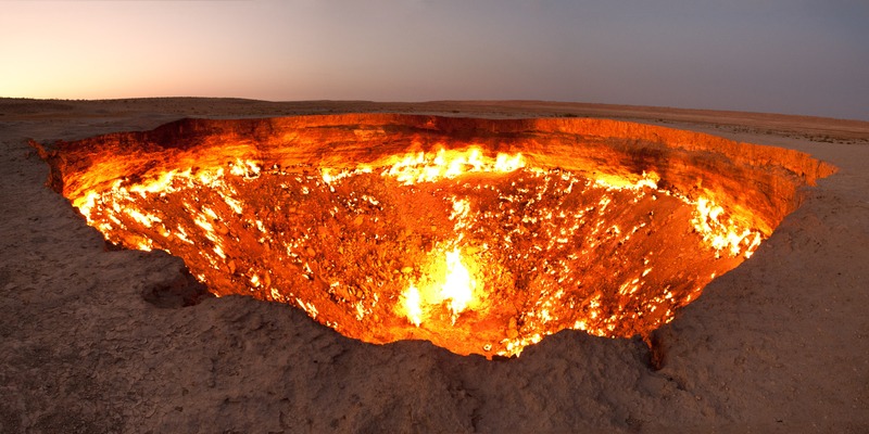 Weird places in the world - an up close view of a massive fire pit