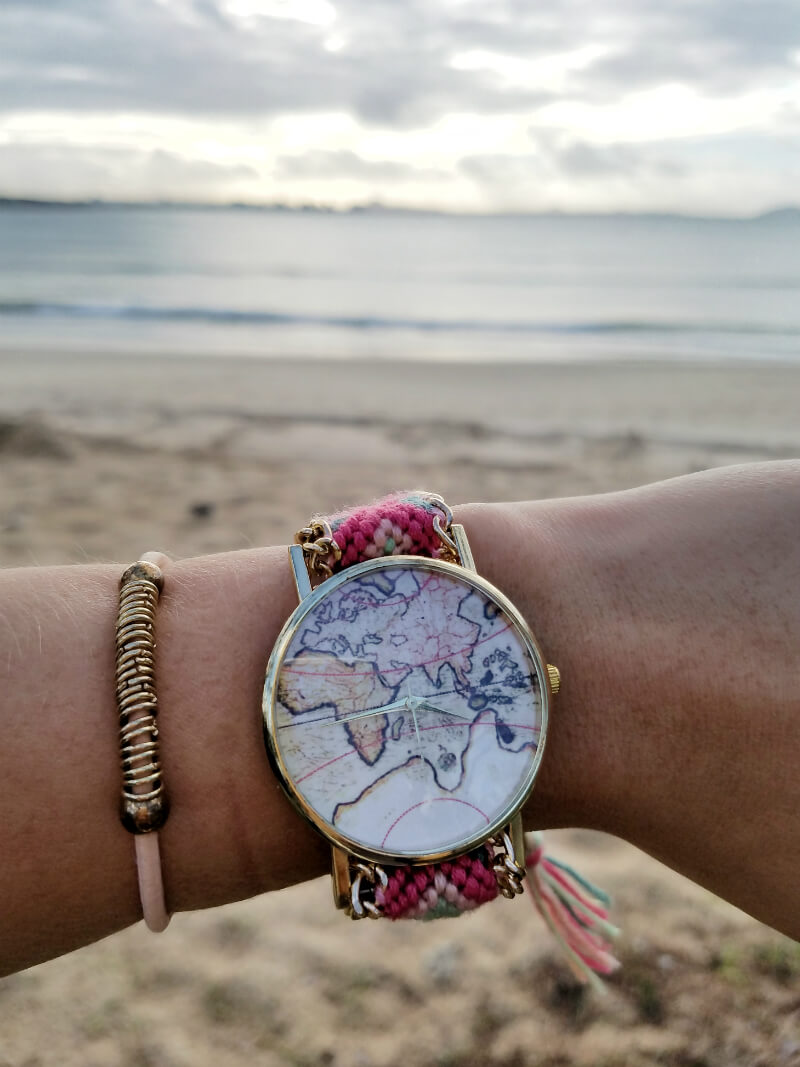 Beachcomber World Map Watch - Summer Travel Gifts For Female Travelers