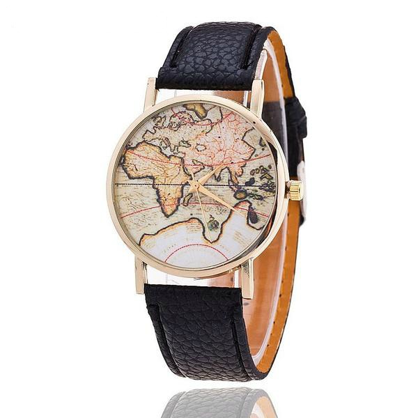 Globetrotter World Map Watch - Summer Travel Gifts For Female Travelers
