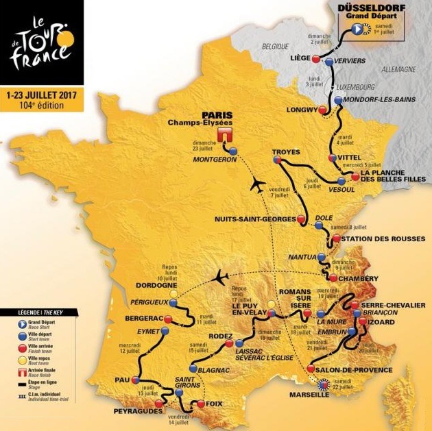 Tour de France 2017 Route: Tour de France 2017 Locations And Where To Stay Along The Route