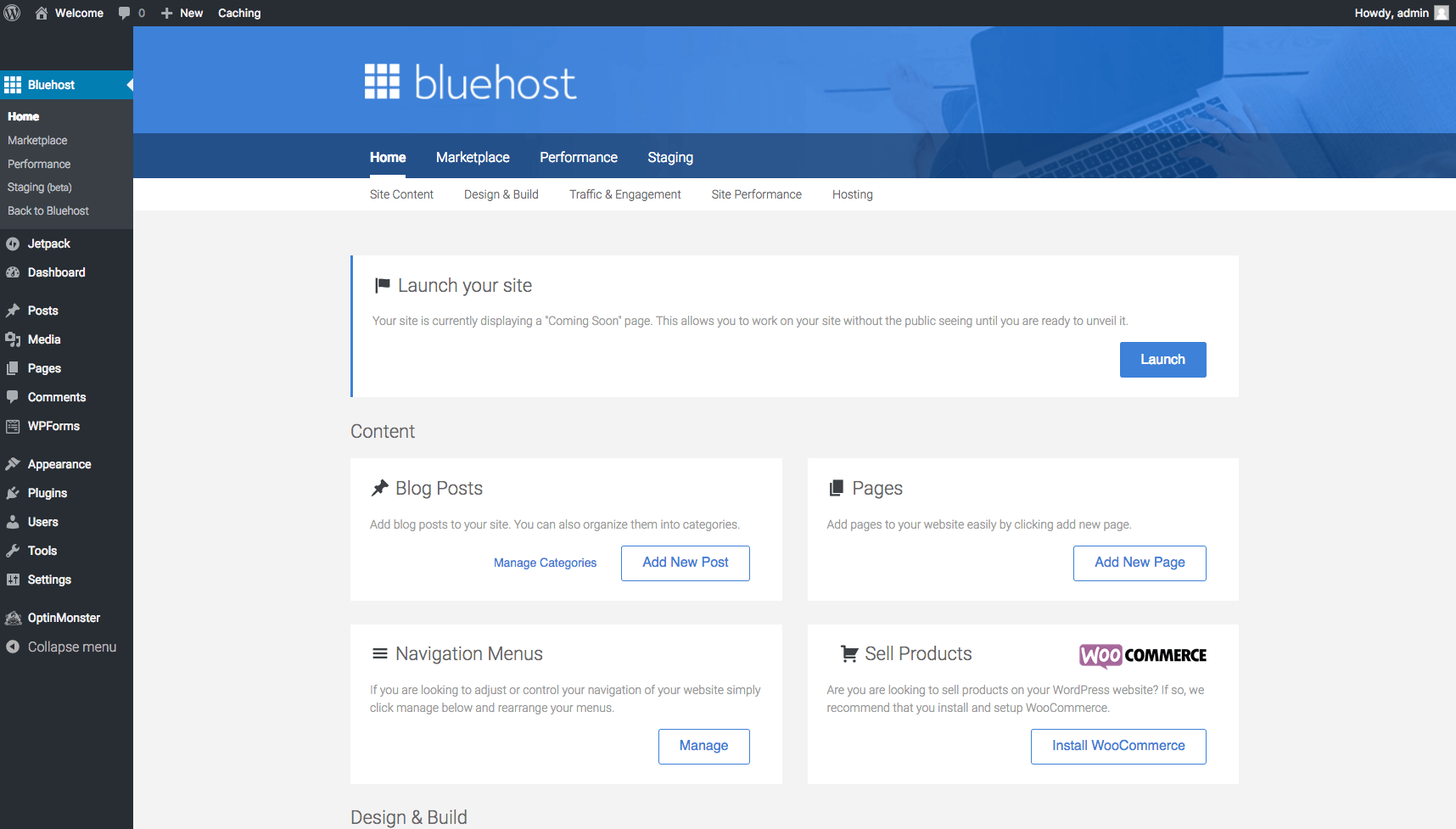 How to start a self-hosted WordPress blog with Bluehost - Step 2.12: Launch your site