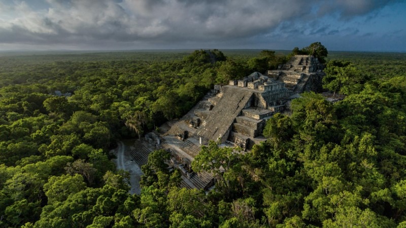 A view of Maya Pyramid in Guatemala