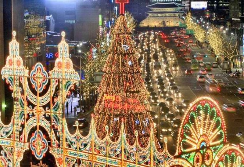 Christmas lighting in Seoul, South Korea.