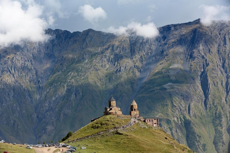 A view from Gergeti Trinity Church, Georgia