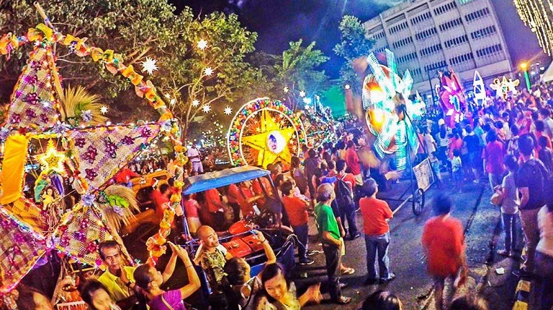 Colorful Naga lantern parade