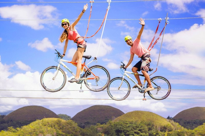 Bike zipping at Chocolate Hills adventure park