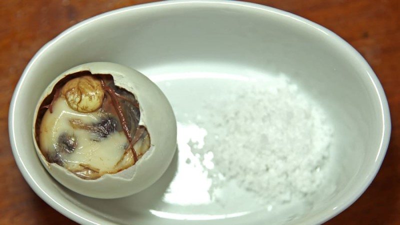 Balut a famous Filipino delicacy.