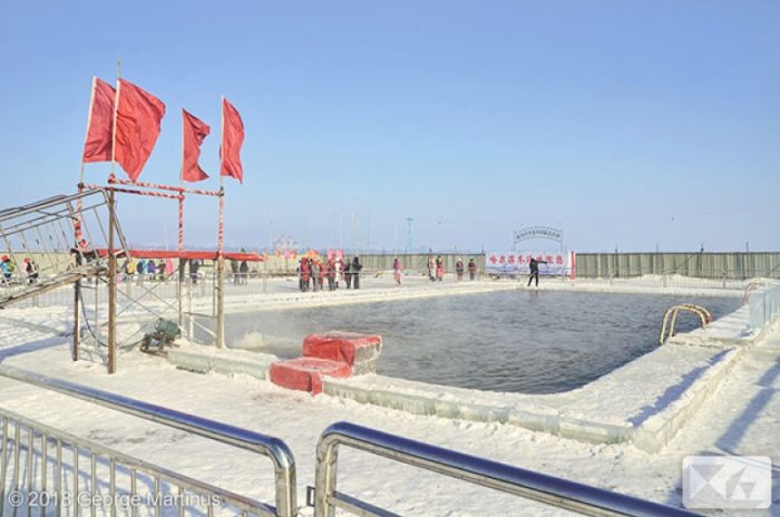 ice swimming competition in Harbin, China