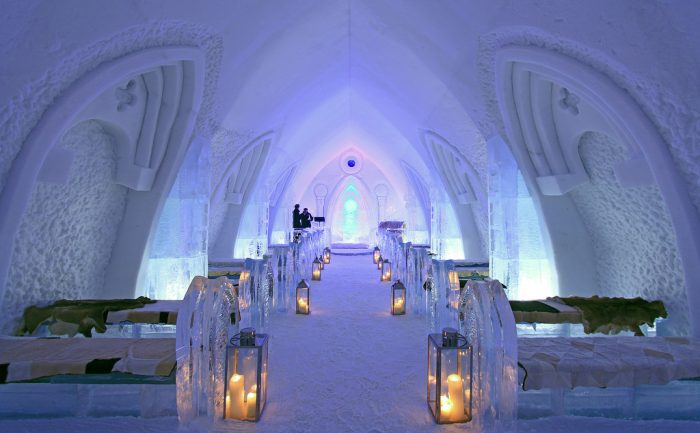 Hotel de Glace in in Quebec, Canada