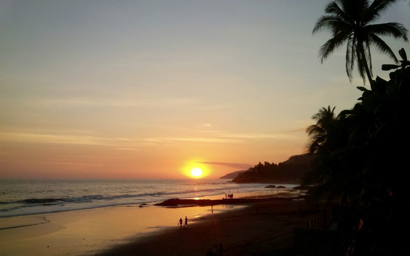 Sunset on the beach in Nicaragua