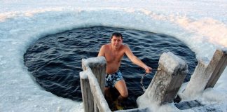 Ice Swimming in Murmansk, Russia