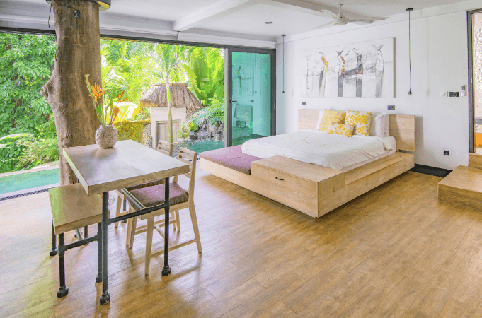 Beautiful bedroom of the treehouse