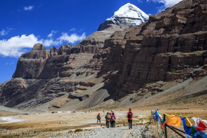 Pilgrimage path of Mount Kailash Kora in Tibet