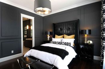 Sophisticated-use-of-black-gold-and-gray-in-the-bedroom