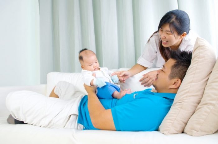 Asian family in Singapore